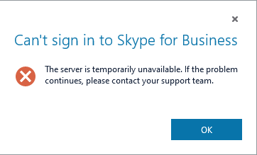skype for business connection troubleshooting