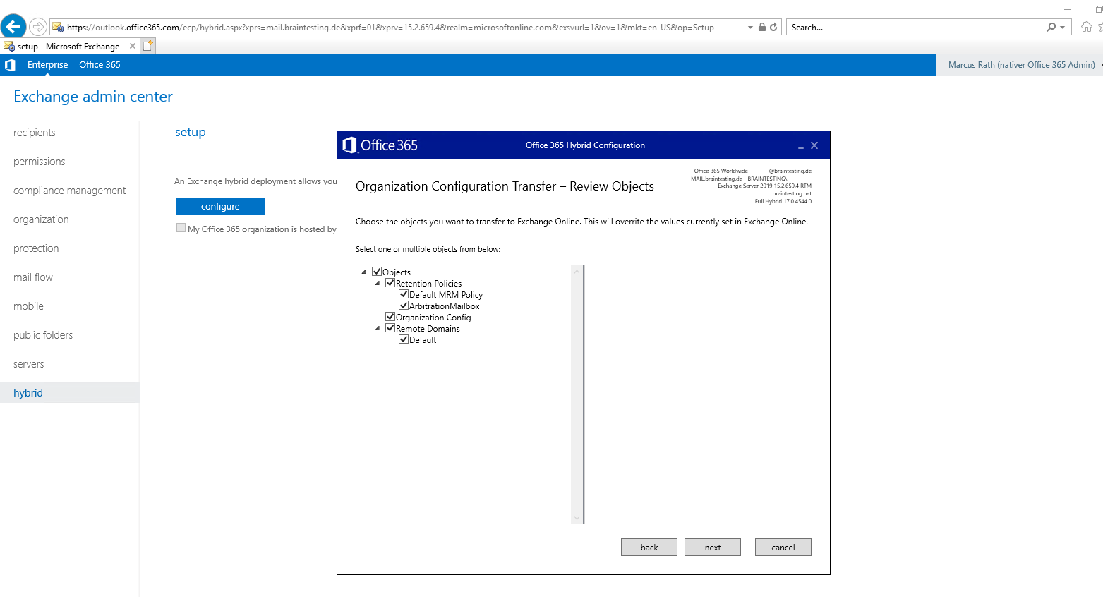 outlook cannot connect to Microsoft Exchange server through ERX