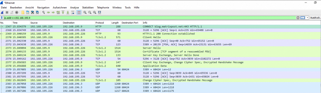 use wireshark to capture http thourgh proxy