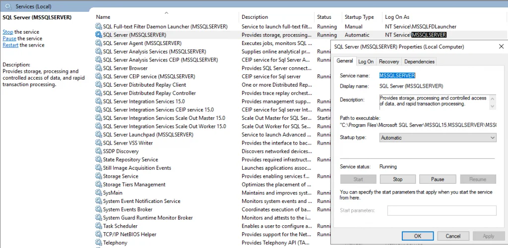 sql server 2019 user rights assignment