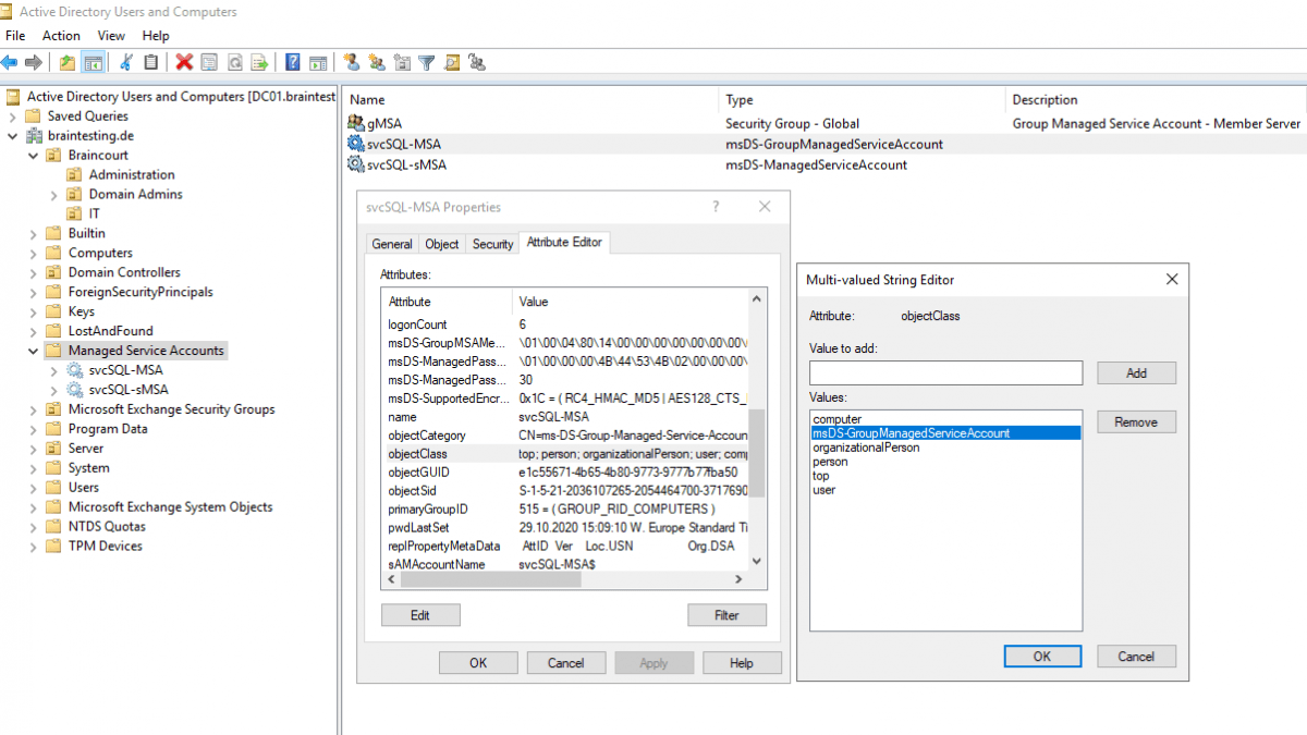 Set up Group Managed Service Accounts (gMSA) vs. Standalone Managed ...