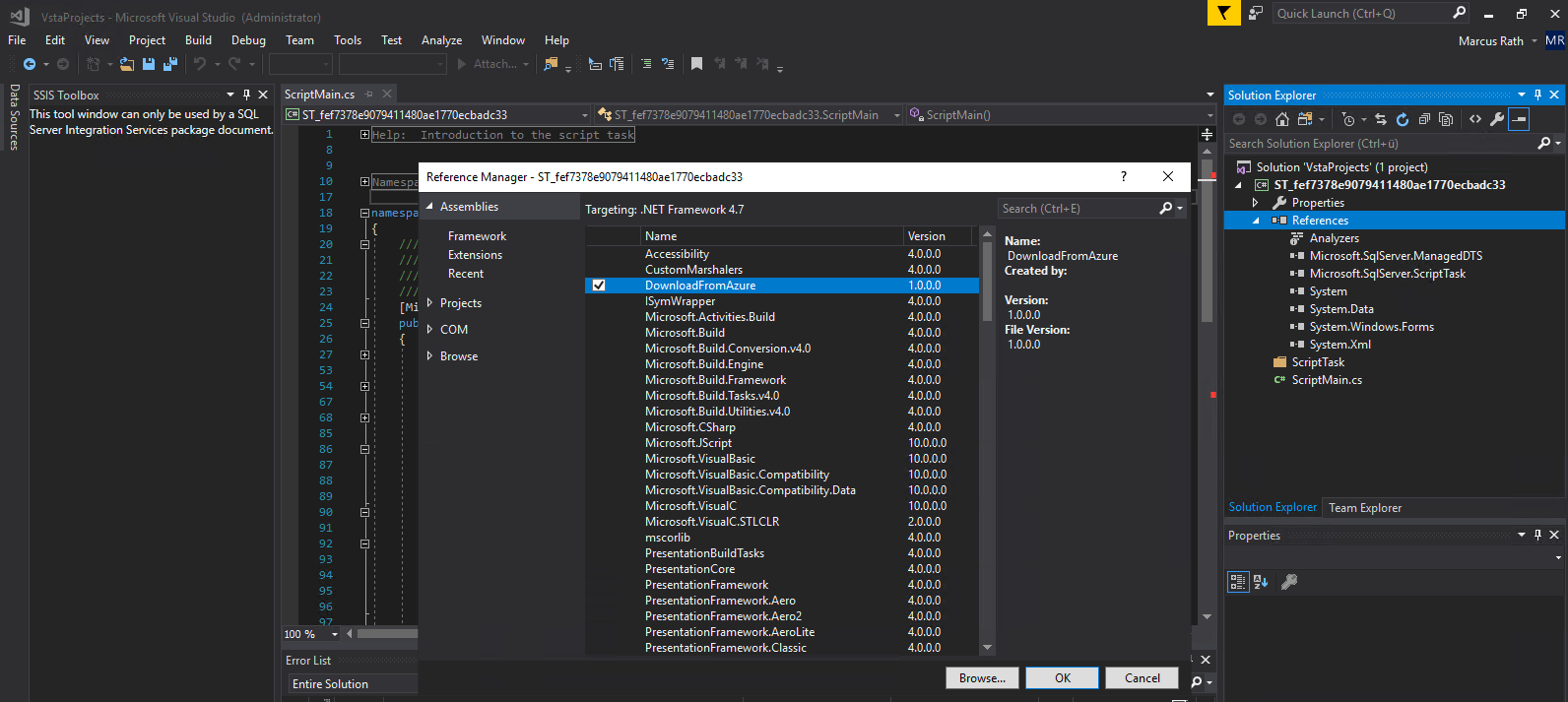 Load a custom Assembly in SQL Server Integration Services (SSIS) Script ...