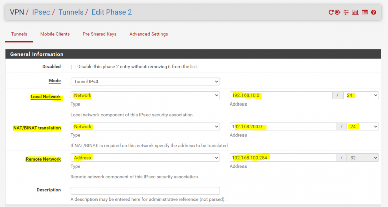 pfSense | Site-to-Site IPSec VPN | Subnets on each Site are identical ...