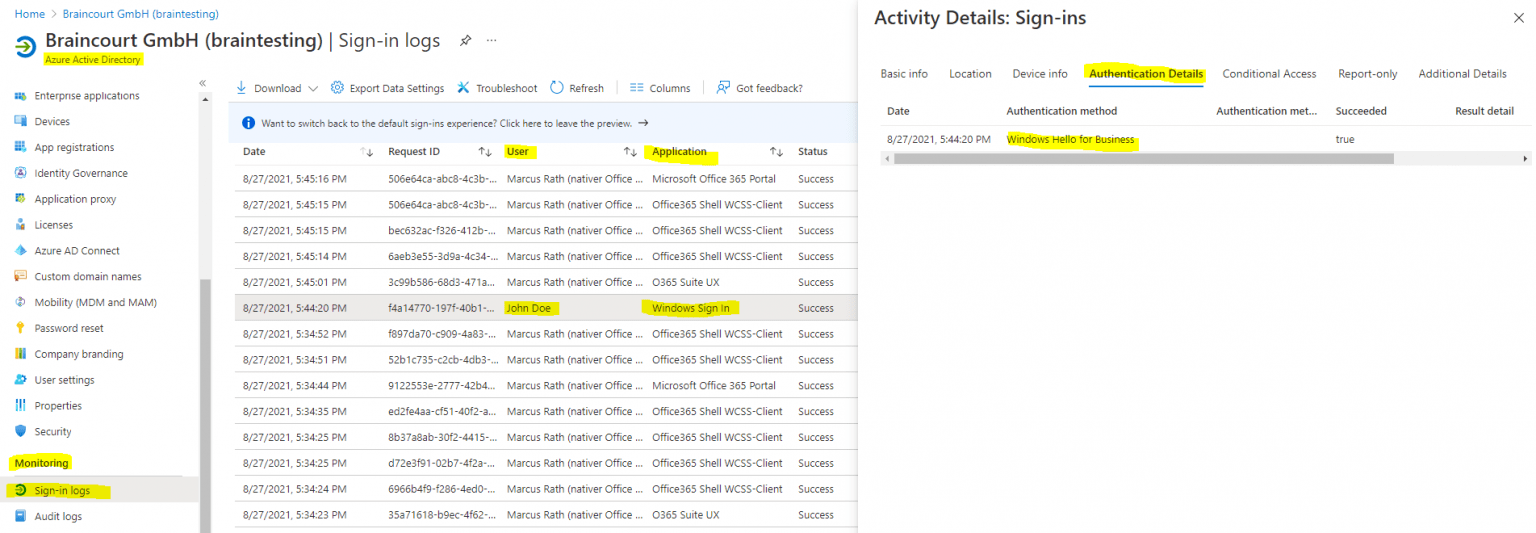 Set up Windows Hello for Business Hybrid Azure AD joined Devices