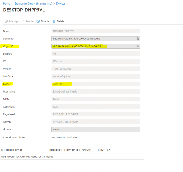 Change Owner for Azure AD joined Windows 10 Devices - .matrixpost.net