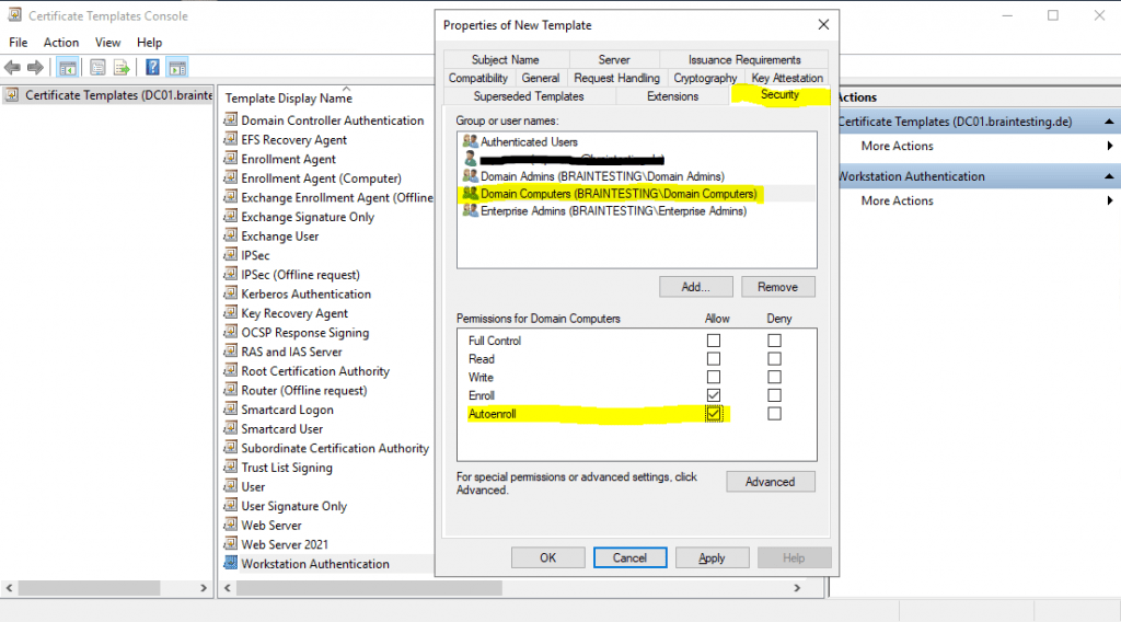 Configure certificate auto enrollment matrixpost net