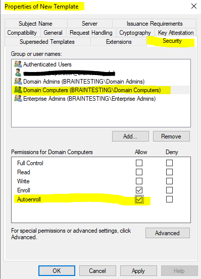 Configure certificate auto enrollment matrixpost net