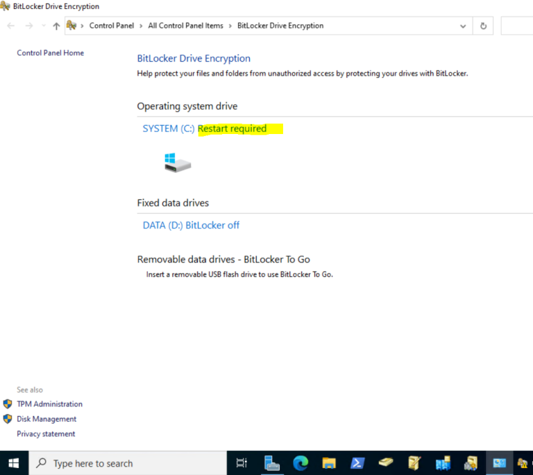 Domain Controller Protection via BitLocker Drive Encryption