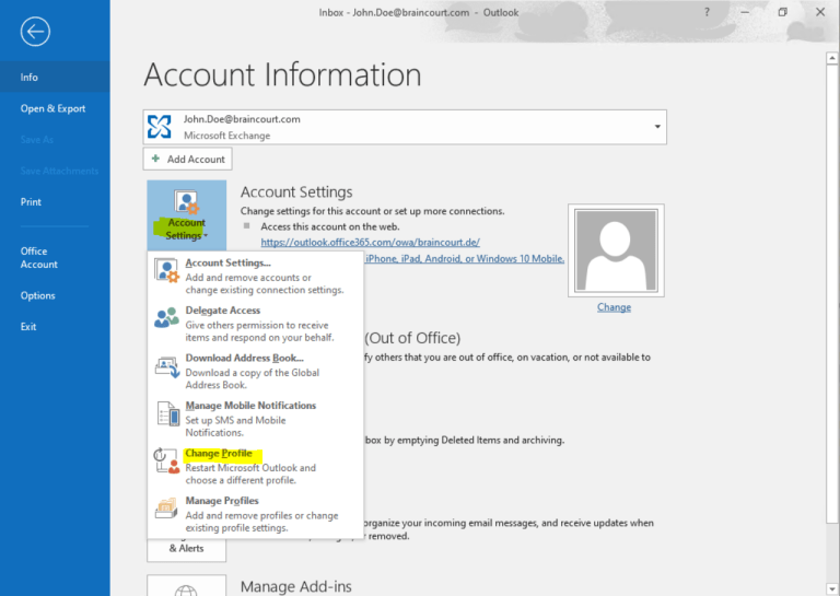 add another email account to outlook 365 online