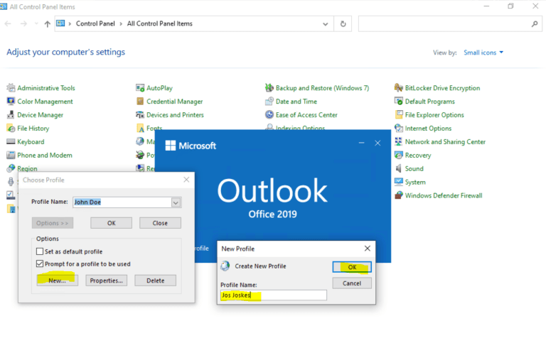 add another email account to outlook 365