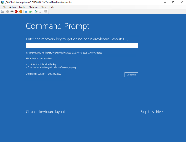 Domain Controller Protection via BitLocker Drive Encryption