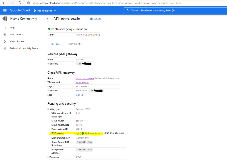 Set up IPSec route-based S2S VPN between pfSense and Google Cloud VPC ...