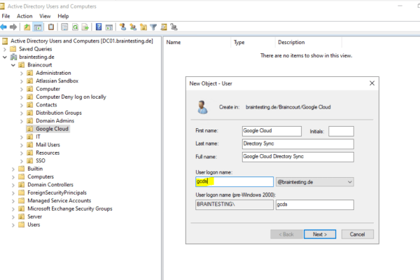 GOOGLE CLOUD DIRECTORY SYNC QUE ES visual data 8