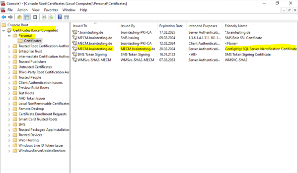 Re-Create ConfigMgr SQL Server Indentification Certificate ...