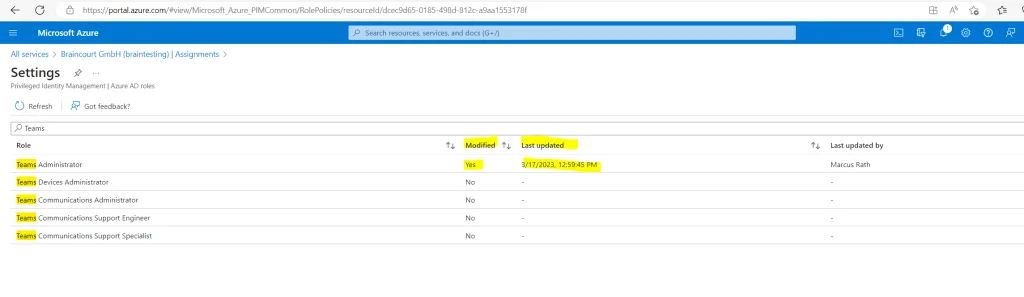 assignment type eligible or active