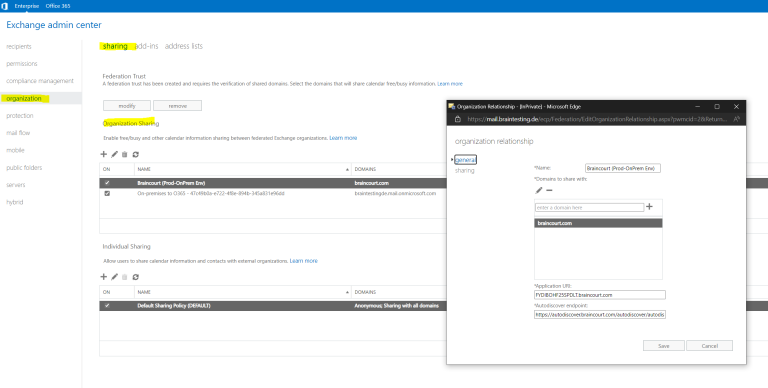 Configure Free/Busy Cross Request (Exchange Online and Exchange on ...