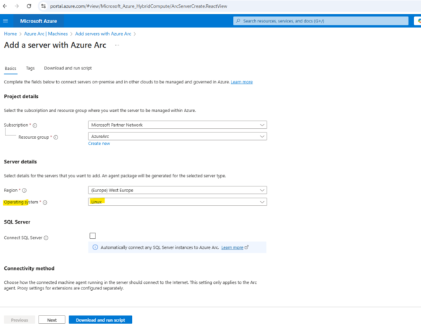 How to onboard on-premise Server to Azure Arc - .matrixpost.net