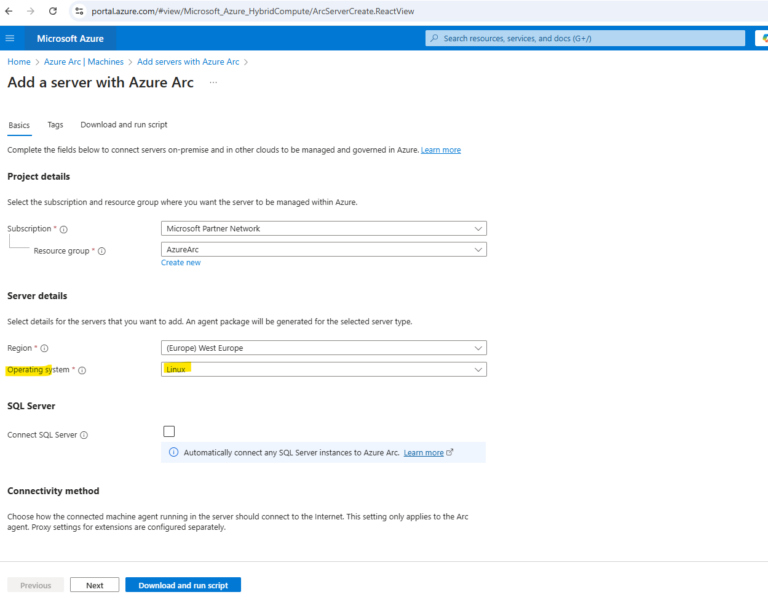 How to onboard on-premise Server to Azure Arc - .matrixpost.net