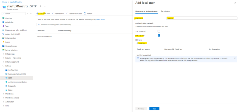 Set up an Azure Storage Account and Blob Storage for SFTP Access ...