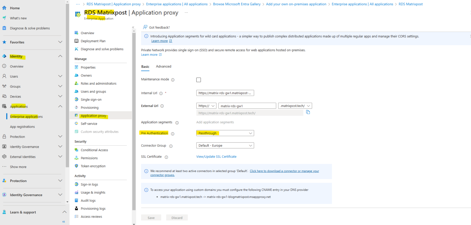 Set up Microsoft Entra Application Proxy to publish Remote Desktop (RDS ...