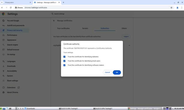 How to install Root Certificates on Linux - .matrixpost.net
