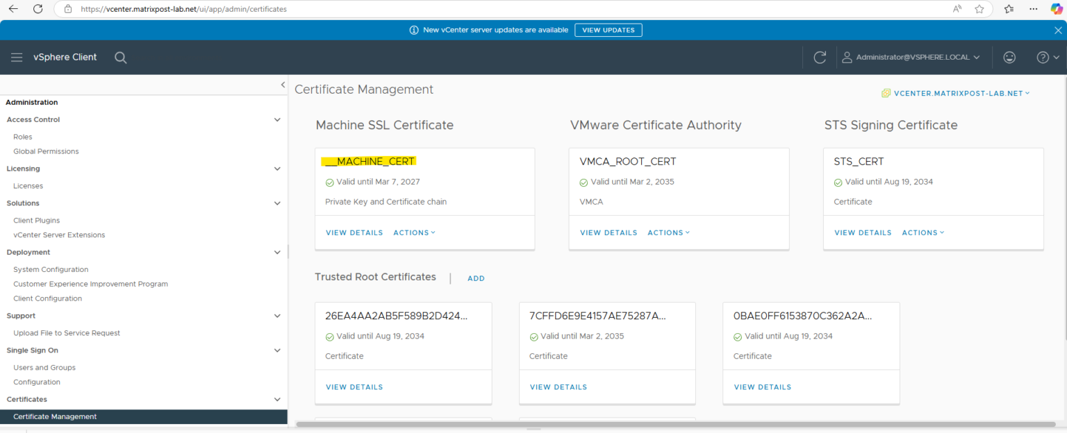 How to renew/regenerate the vCenter Server Certificate - .matrixpost.net