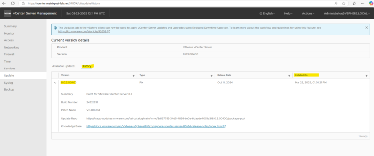 How to update/upgrade vCenter Server (VCSA) by using the vCenter Server ...