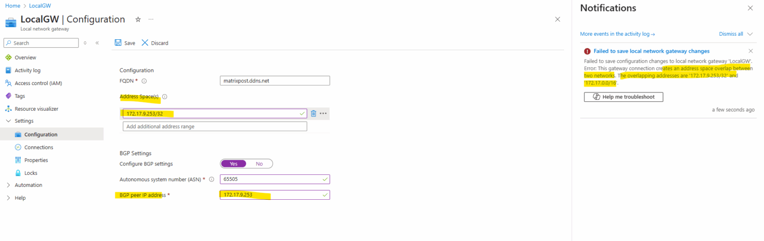 Step-by-Step Guide: Setting up Route Based S2S VPN between Azure and on ...